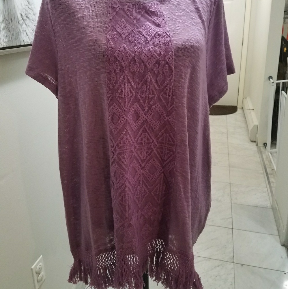 Plus Size Cute purple top with fringe bottom