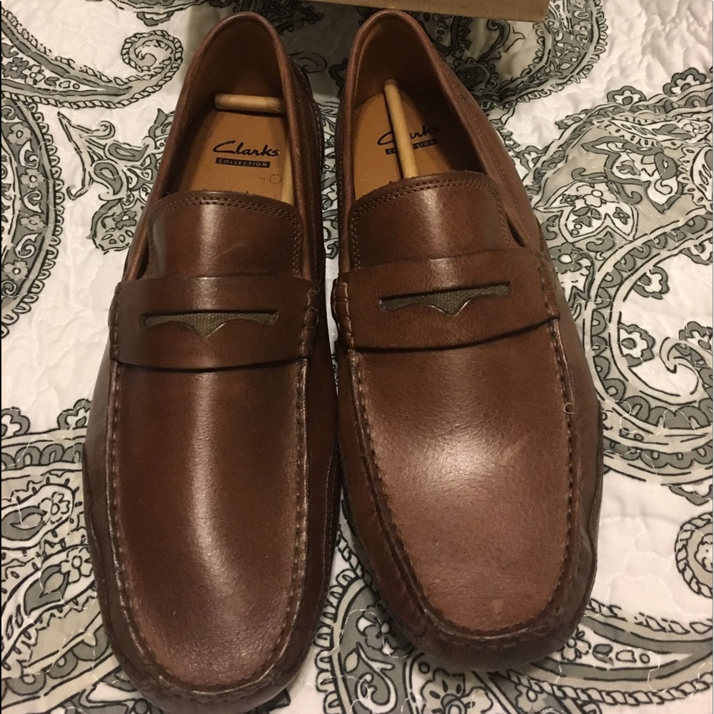 BNIB Clark's Ashmont Way Cognac Leather Loafers 12
