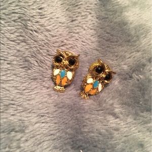 GOLD OWL EARRINGS