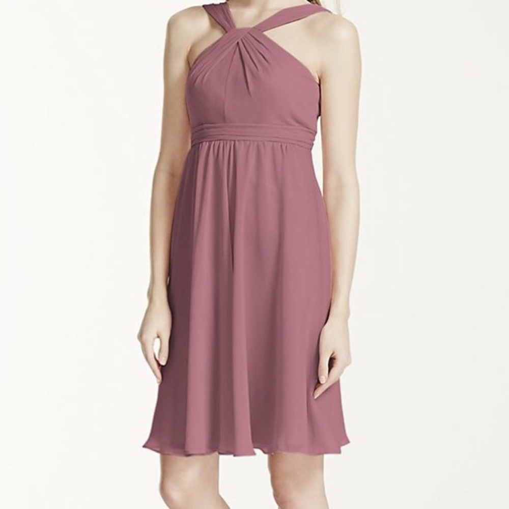 David's Bridal Chiffon Bridesmaid Dress