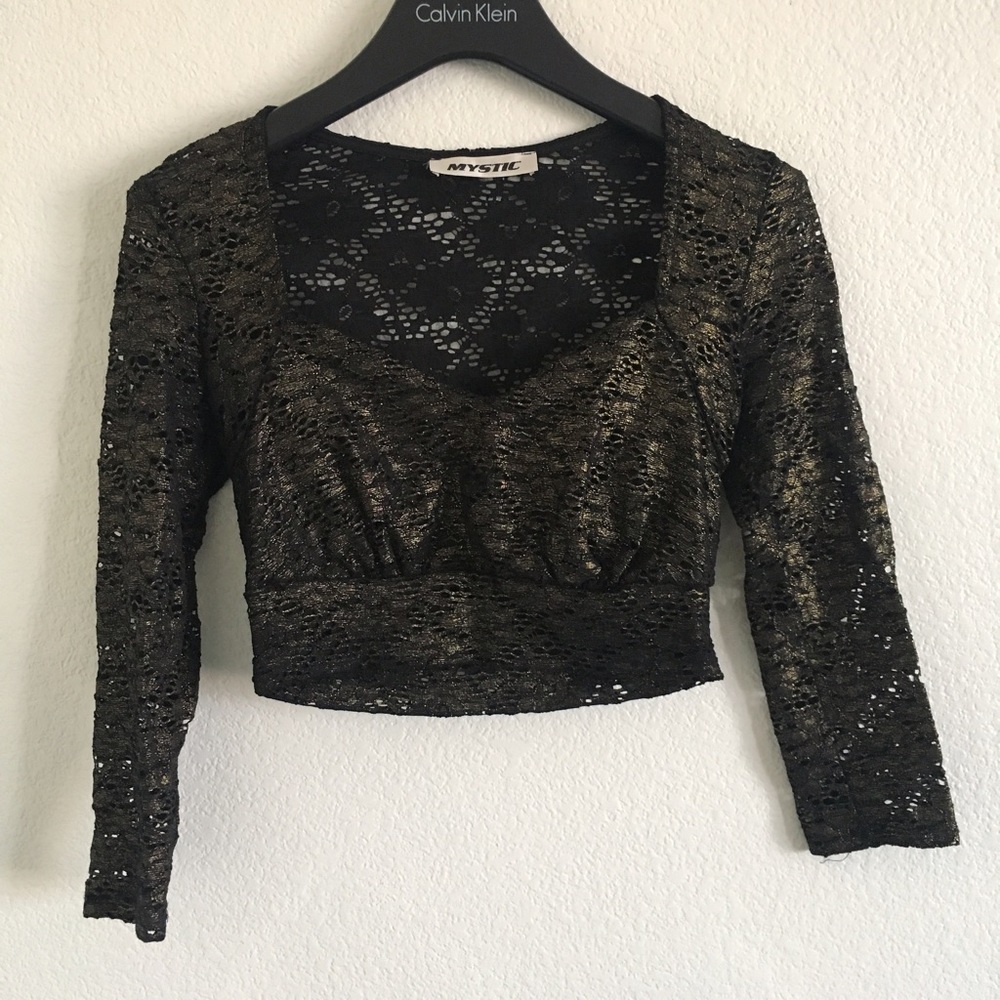 🌸Metallic gold Crop Top