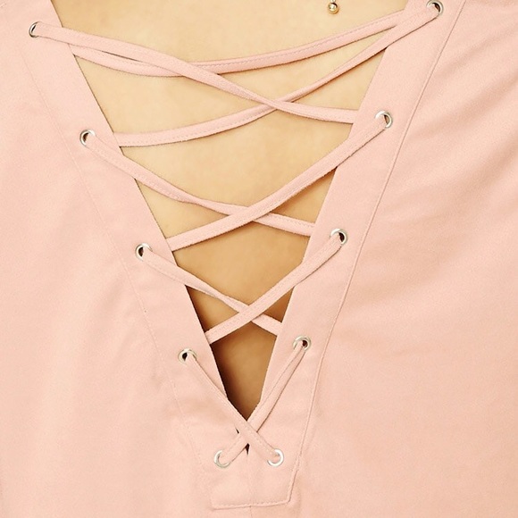 •Forever 21 Faux-suede lace up top• - Picture 7 of 7