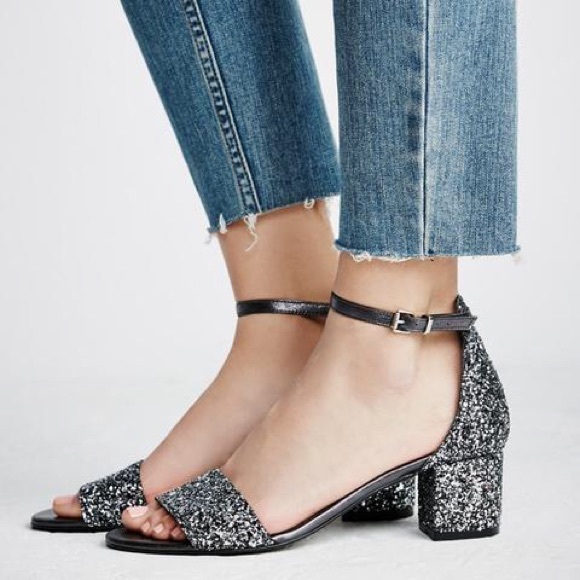 Free People Shoes - Free People Glitter Block Heel Sandal