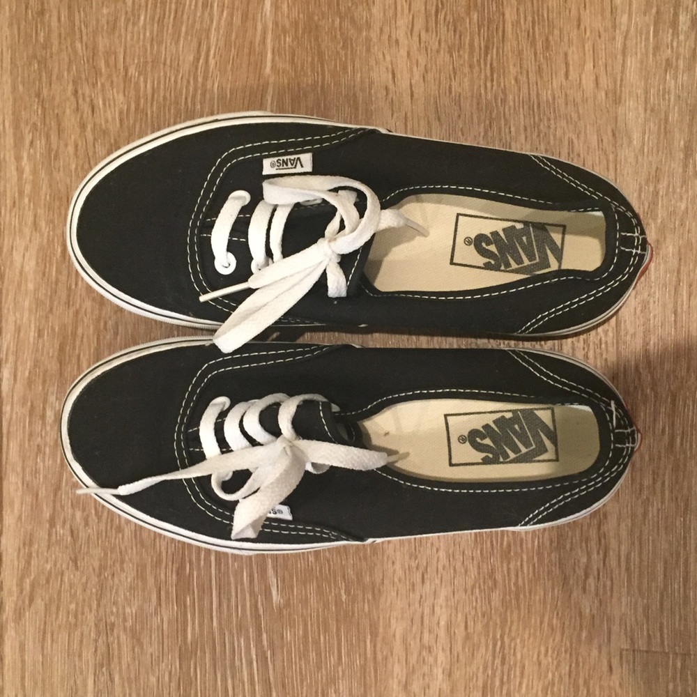 Vans black and white authentic trainers. Size 7