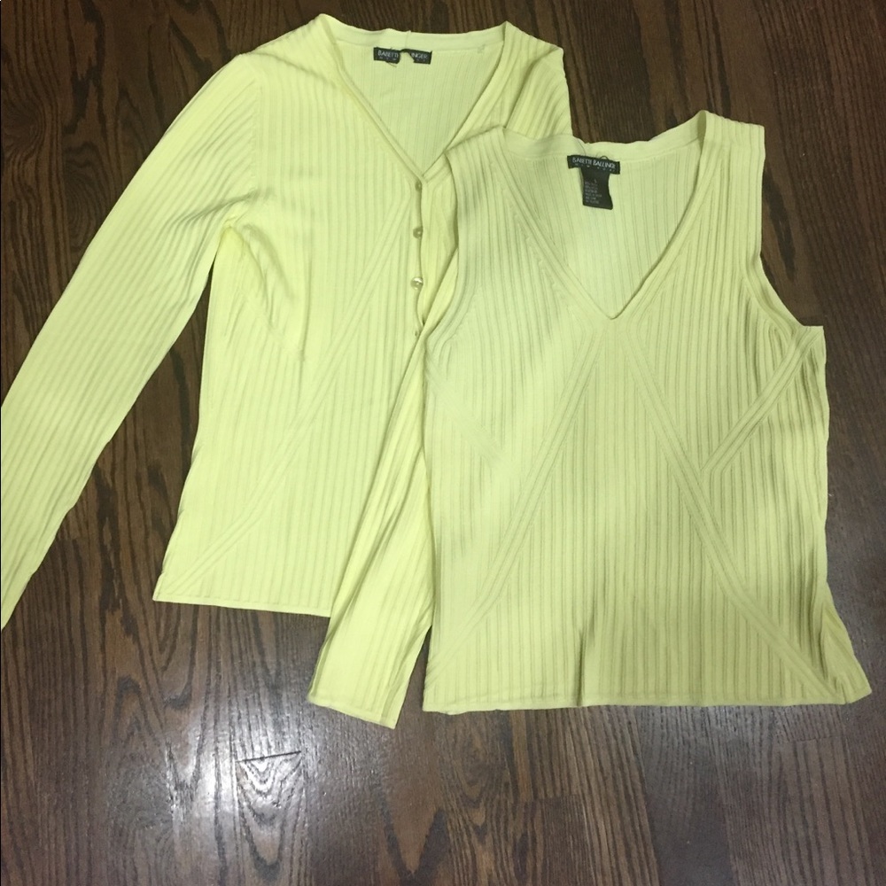 Designer rayon/nylon sweater set. Mint condition