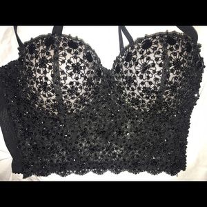 Beaded corset crop