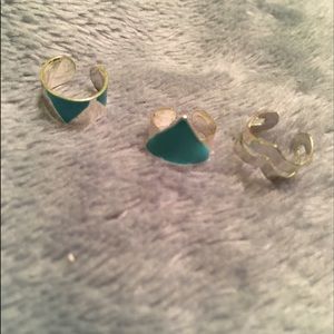 SET OF THREE TURQUOISE EAR CUFFS