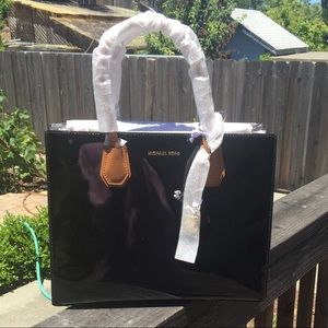 Mercer Large Color-Block Patent Leather Tote
