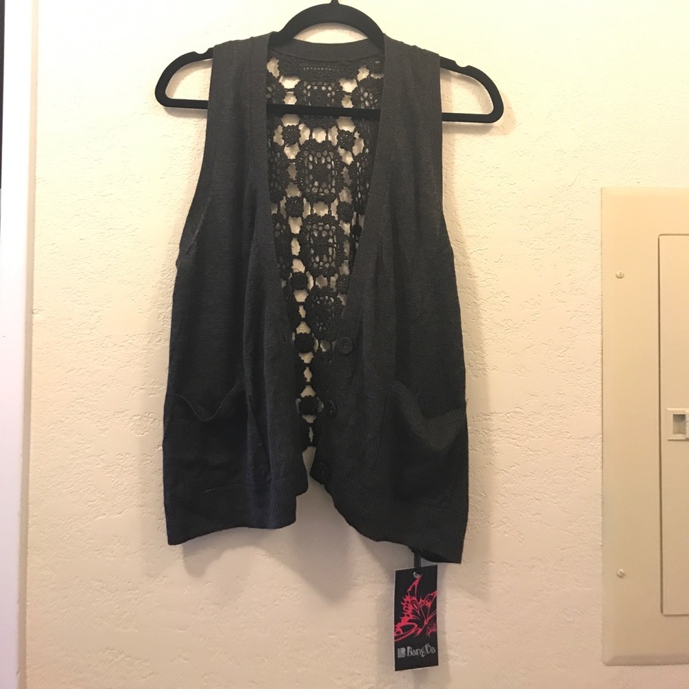 Women Vest Size L Charcoal