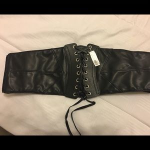 Black laced up belt Size XL