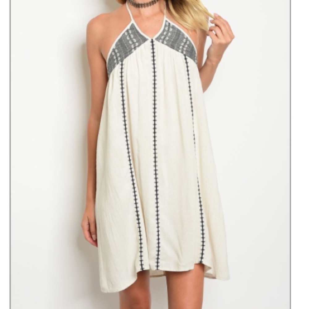 Ivory Boho backless dress