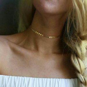 Dainty coin chain choker necklace!