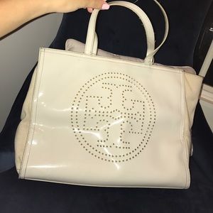 Cream Tory burch tote/purse