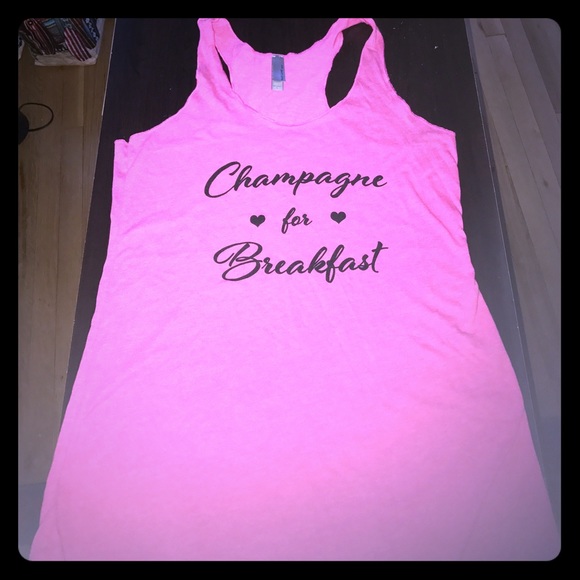 CHAMPAGNE FOR BREAKFAST flowy women's tank, size L - Picture 1 of 1