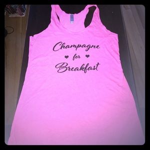 CHAMPAGNE FOR BREAKFAST flowy women's tank, size L