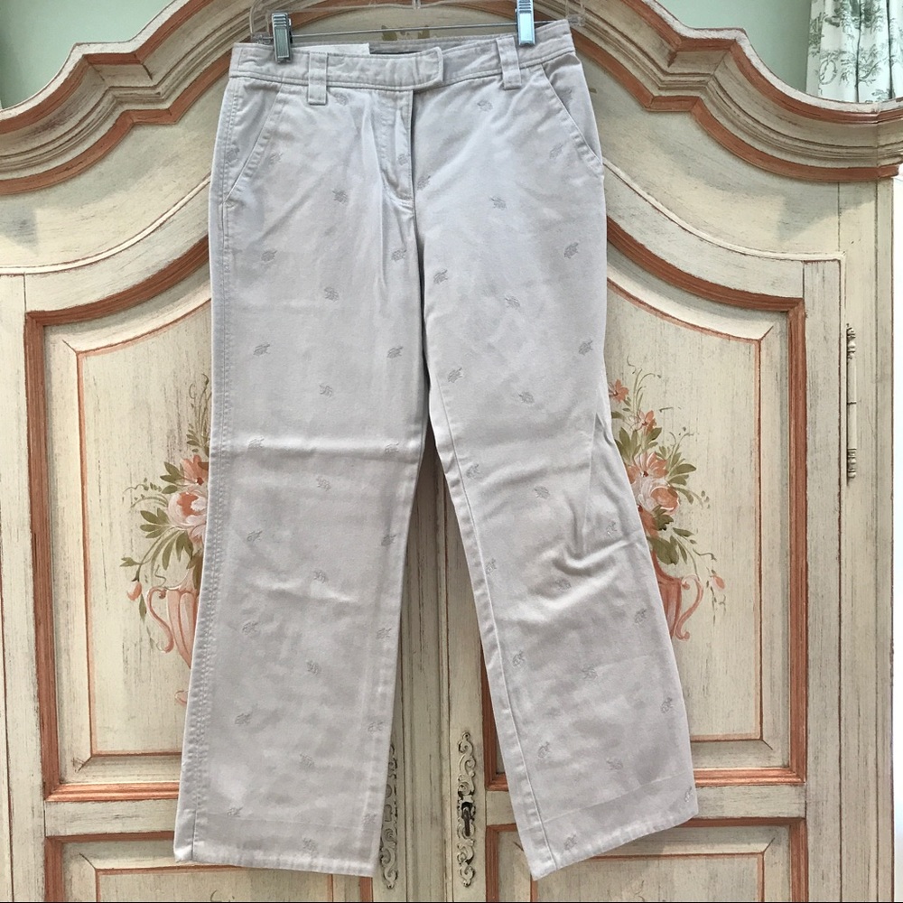 J. Crew Embroidered Khaki Crop Pants