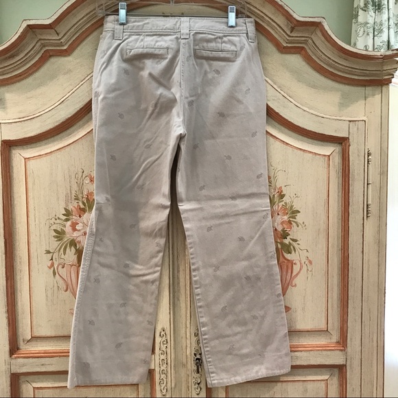 J. Crew Embroidered Khaki Crop Pants - Picture 2 of 3