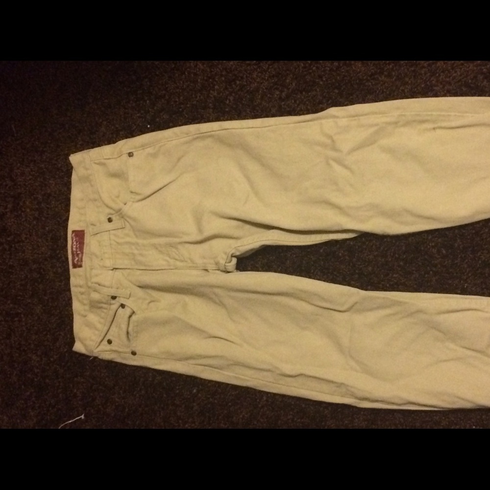Khaki colored jeans