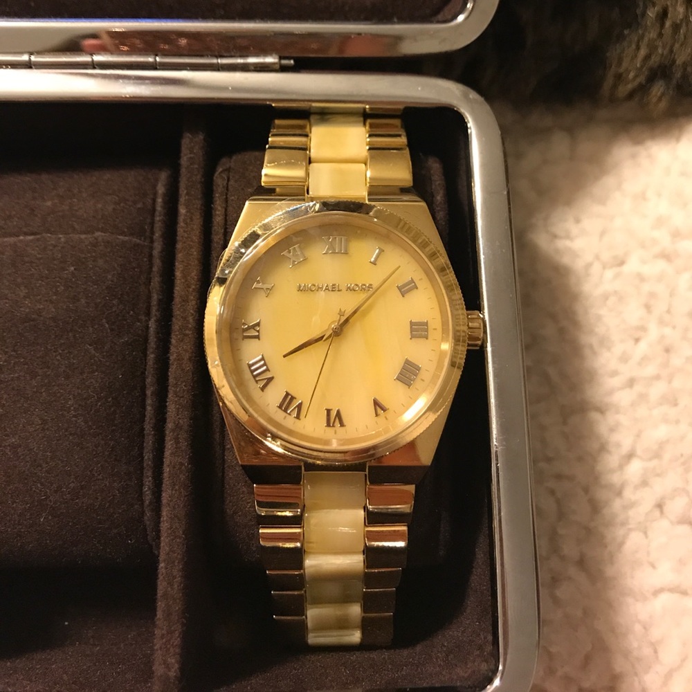 Tan Marble Michael Kors Watch