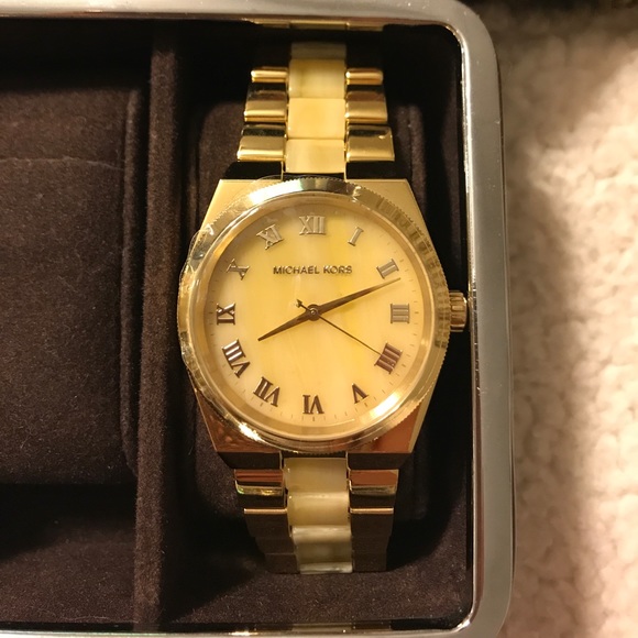 Tan Marble Michael Kors Watch