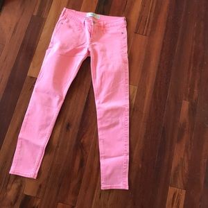 Hot pink skinny jeans