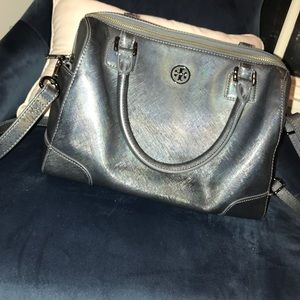 Tory burch robinson hologram tritte satchel