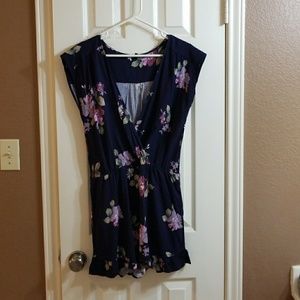 Navy floral romper