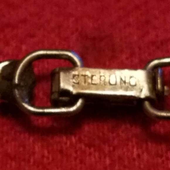 Vintage Sterling Rhinestone Necklace - Picture 2 of 3