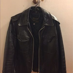 Vintage leather motorcycle jacket