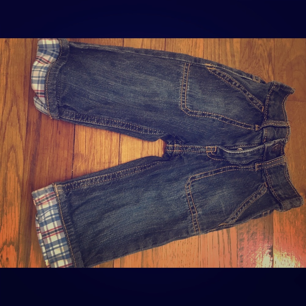 Gymboree Just Plain Fun Plaid Cuff Jeans, 6-12 mth
