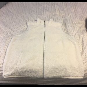 White fleece vest