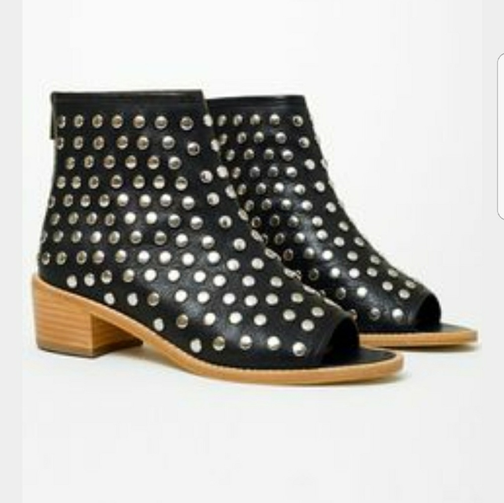 Loeffler Randall studded peep toe bootie