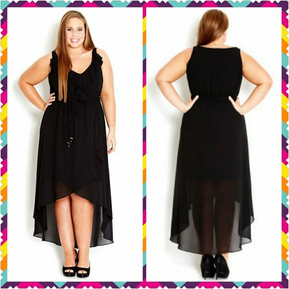 City Chic Dresses & Skirts - CITY CHIC PLUS PRETTY FRILL MAXI DRESS SIZE 22