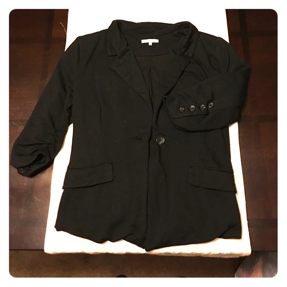 Lightweight Cotton Black Blazer