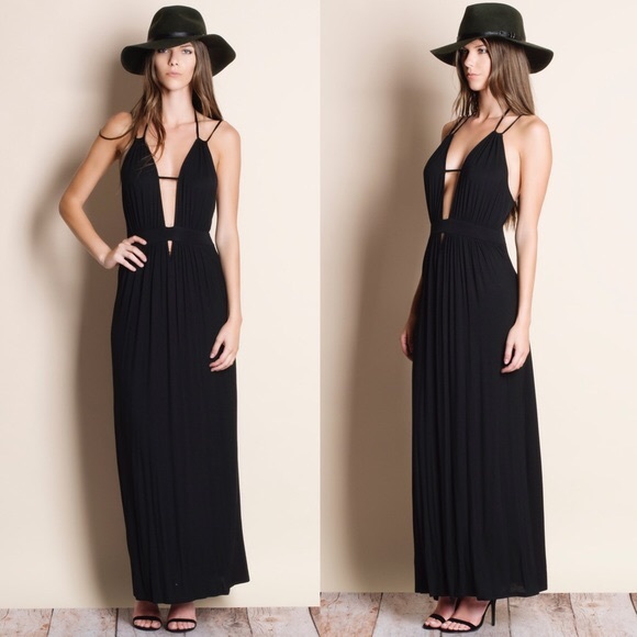 DAISY Open Back Maxi Dress - BLUE - Picture 2 of 5