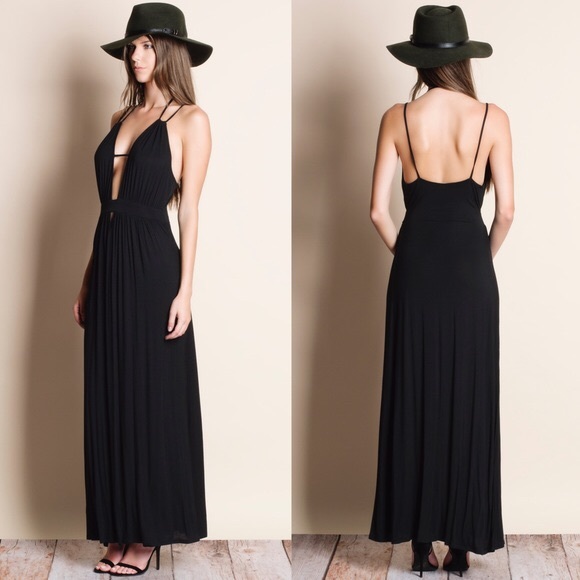 DAISY Open Back Maxi Dress - BLUE - Picture 3 of 5