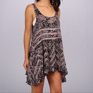 Free People Floral Trapeze slip Dress RARE XS