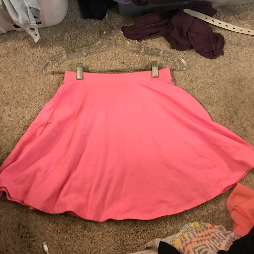Bright pink skater skirt