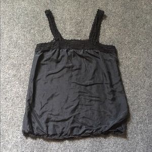 Anthropologie black silk tank top by Freesia