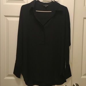 Oversized Black button down blouse