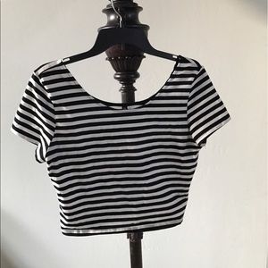 H&M striped crop top