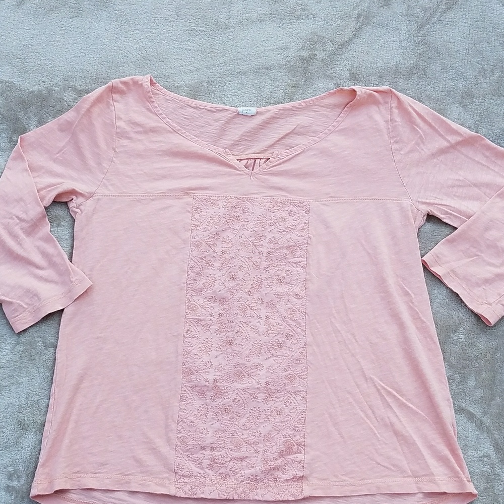J.Crew 3/4 length sleeve pink top