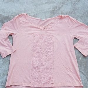 J.Crew 3/4 length sleeve pink top