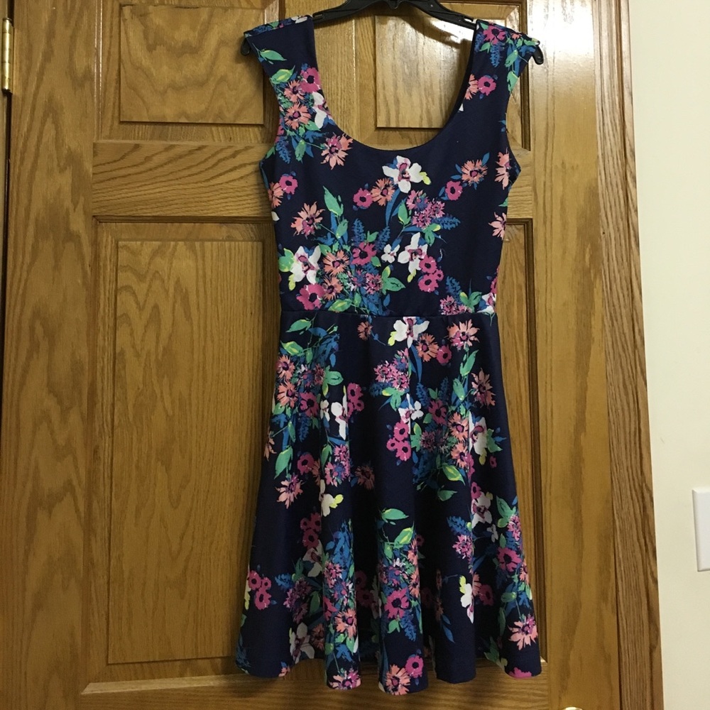 Navy Floral Dress