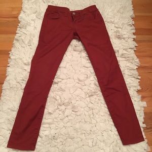 Rust skinny jeans