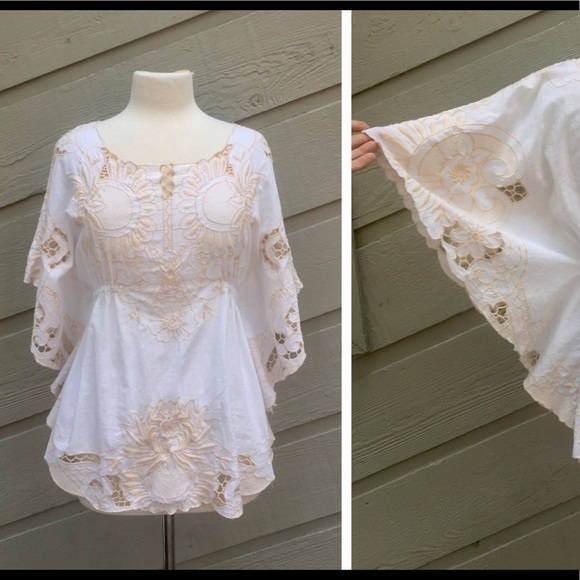 Yoana Baraschi Tops - Baraschi Cut work Butterfly Boho Tunic Yoana Baraschi Tops - Baraschi Cut work Butterfly Boho Tunic