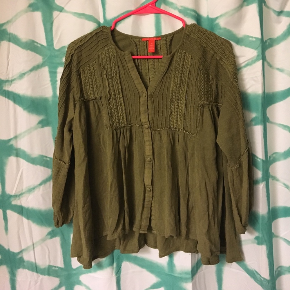 Olive Boho Top