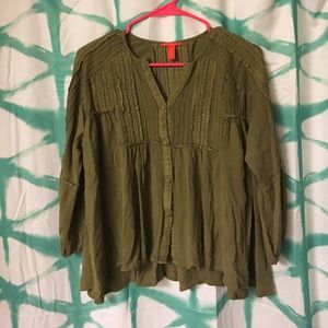 Olive Boho Top