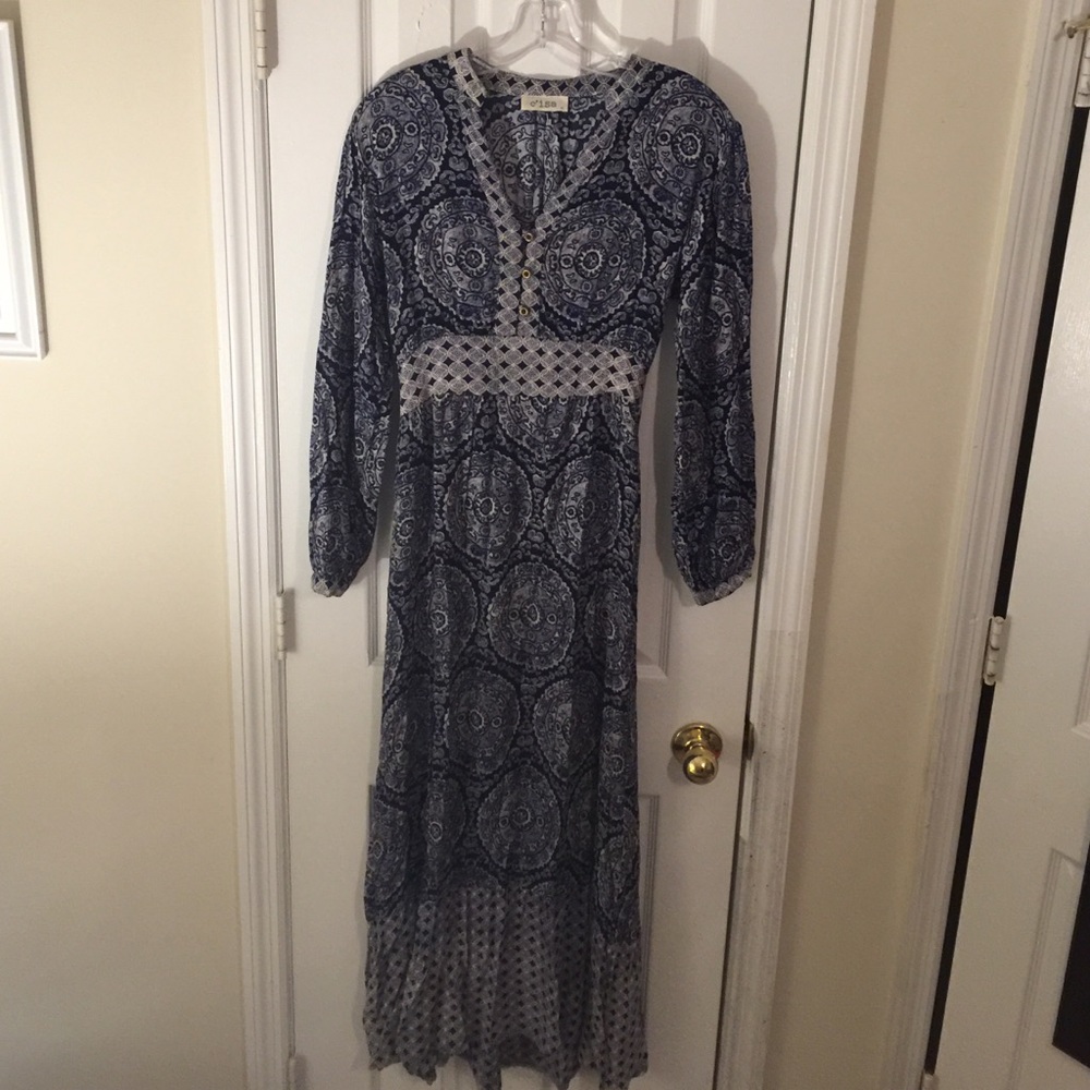 Blue Bohemian Maxi Dress