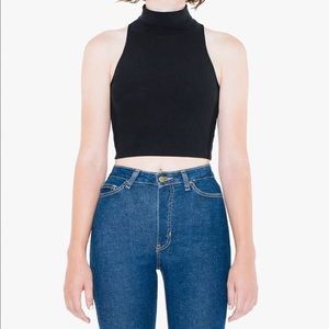 American Apparel Black Turtleneck Tank Top